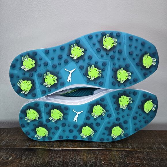 NEW Puma Ignite Articulate Mens Size 9 Waterproof Golf Shoes White Blue - Picture 9 of 13